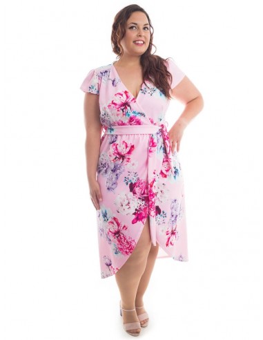 Vestido cruzado rosa