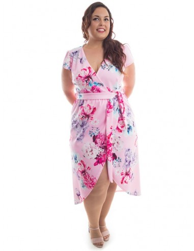 Vestido cruzado rosa