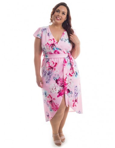 Vestido cruzado rosa