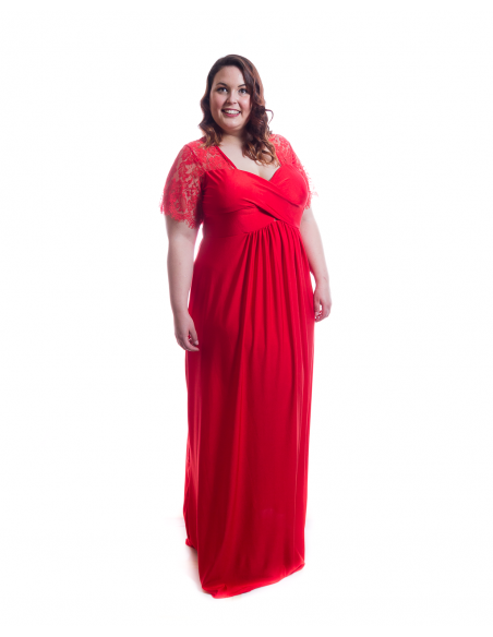 angustia Paradoja autopista Comprar vestido ceremonia rojo en tallas grandes online - Zadeshop