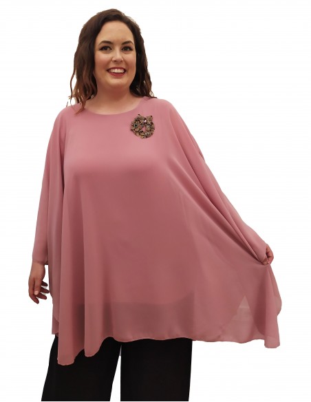 Blusón fiesta tallas grandes rosa
