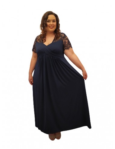 Vestido tallas grandes ceremonia azul