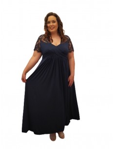 Vestido tallas grandes ceremonia azul
