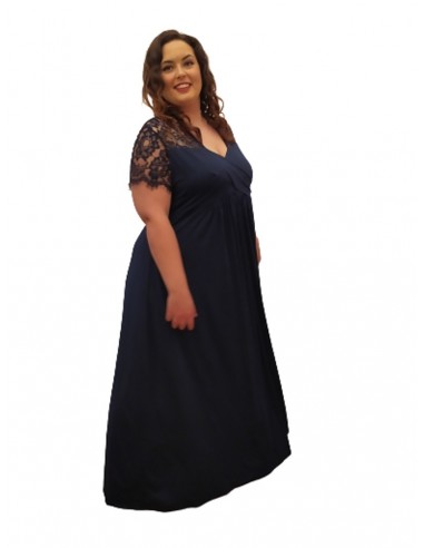 Vestido tallas grandes ceremonia azul