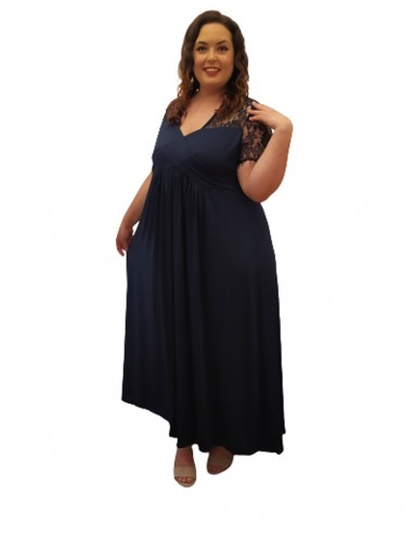 Vestido tallas grandes ceremonia azul
