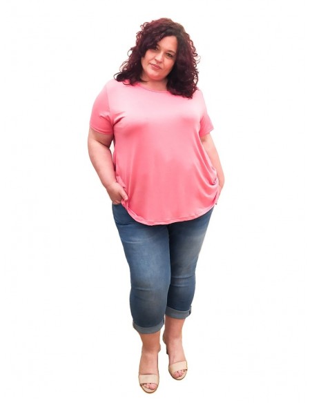 Camiseta básica rosa